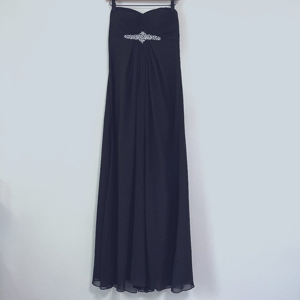 Bill Levkoff Black Strapless Gown Size 8